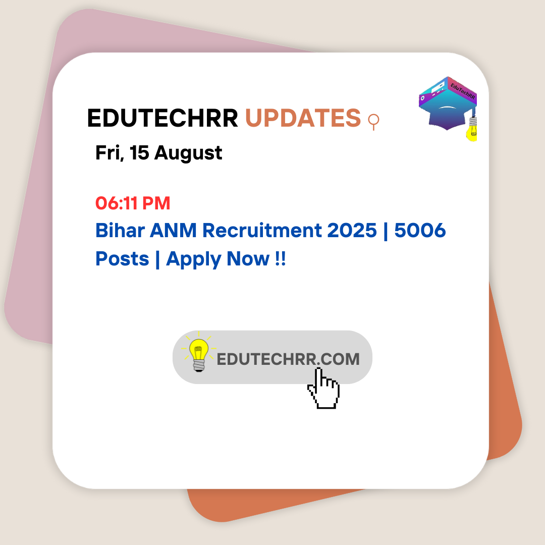 Bihar ANM Online Form 2025