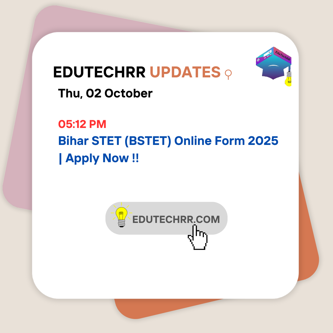Bihar STET(BSTET) Online Form 2025