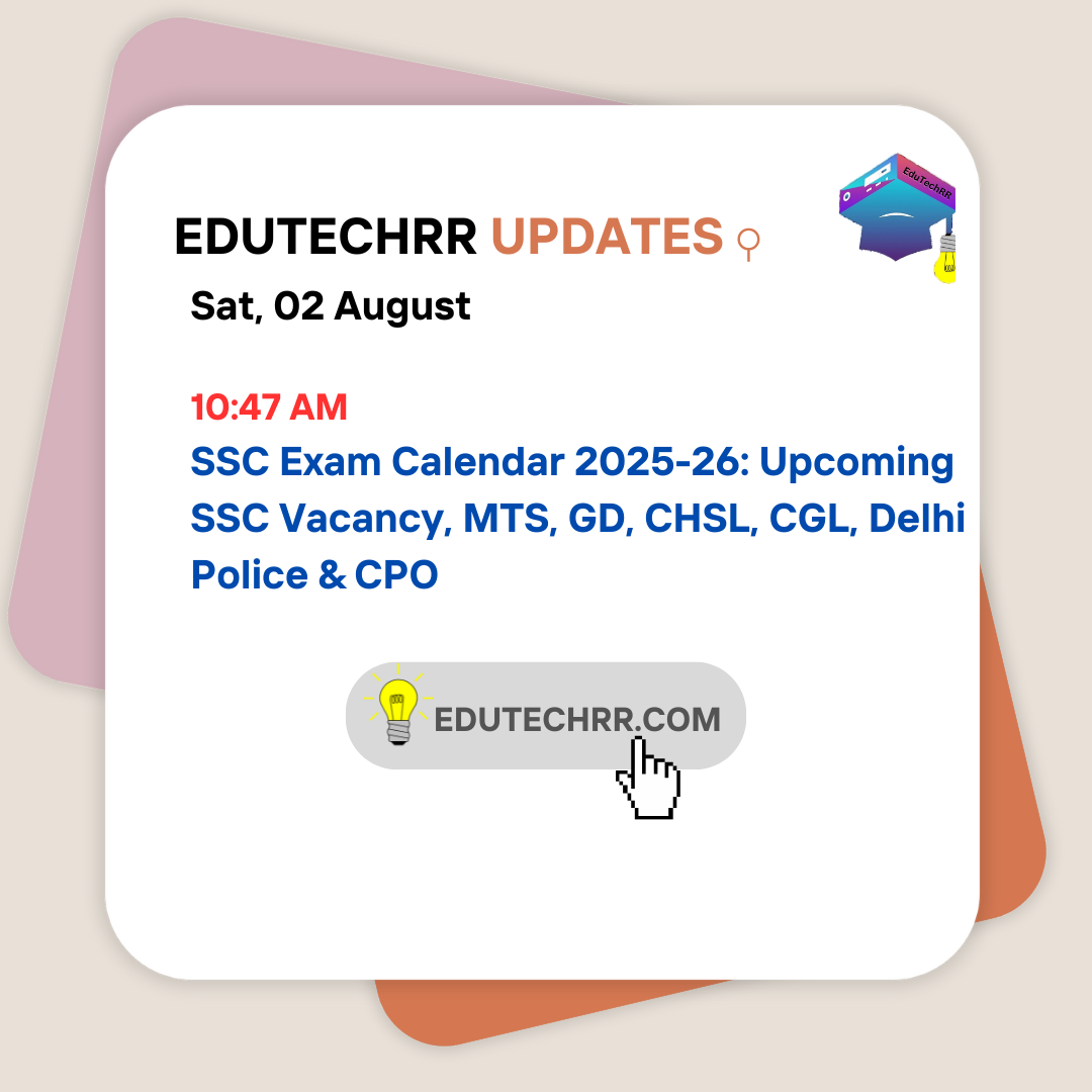 SSC Exam Calendar 2025-26